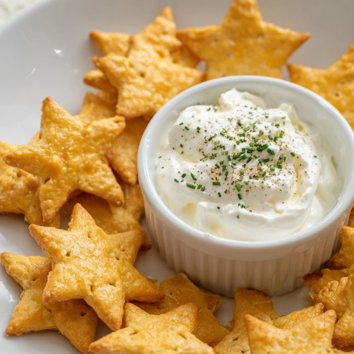 Freshly baked Holiday Crackers: crispy and slightly browned, ready to be dipped into a creamy filling.