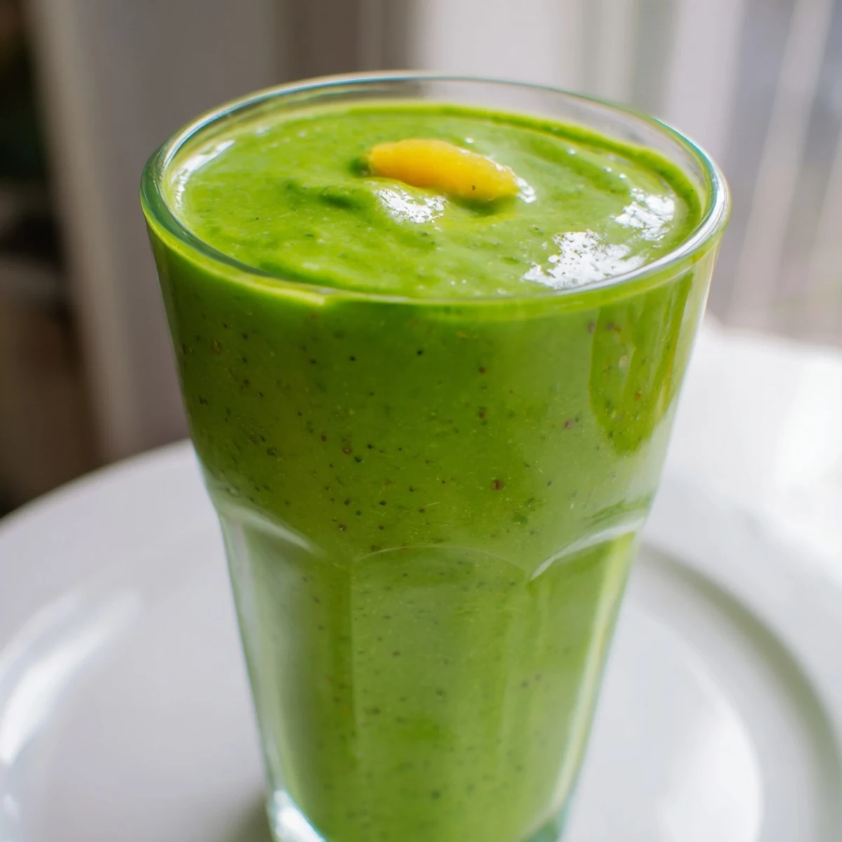 Spinach Avocado Smoothie, a vibrant green drink, ready to blend for a quick, healthy breakfast.