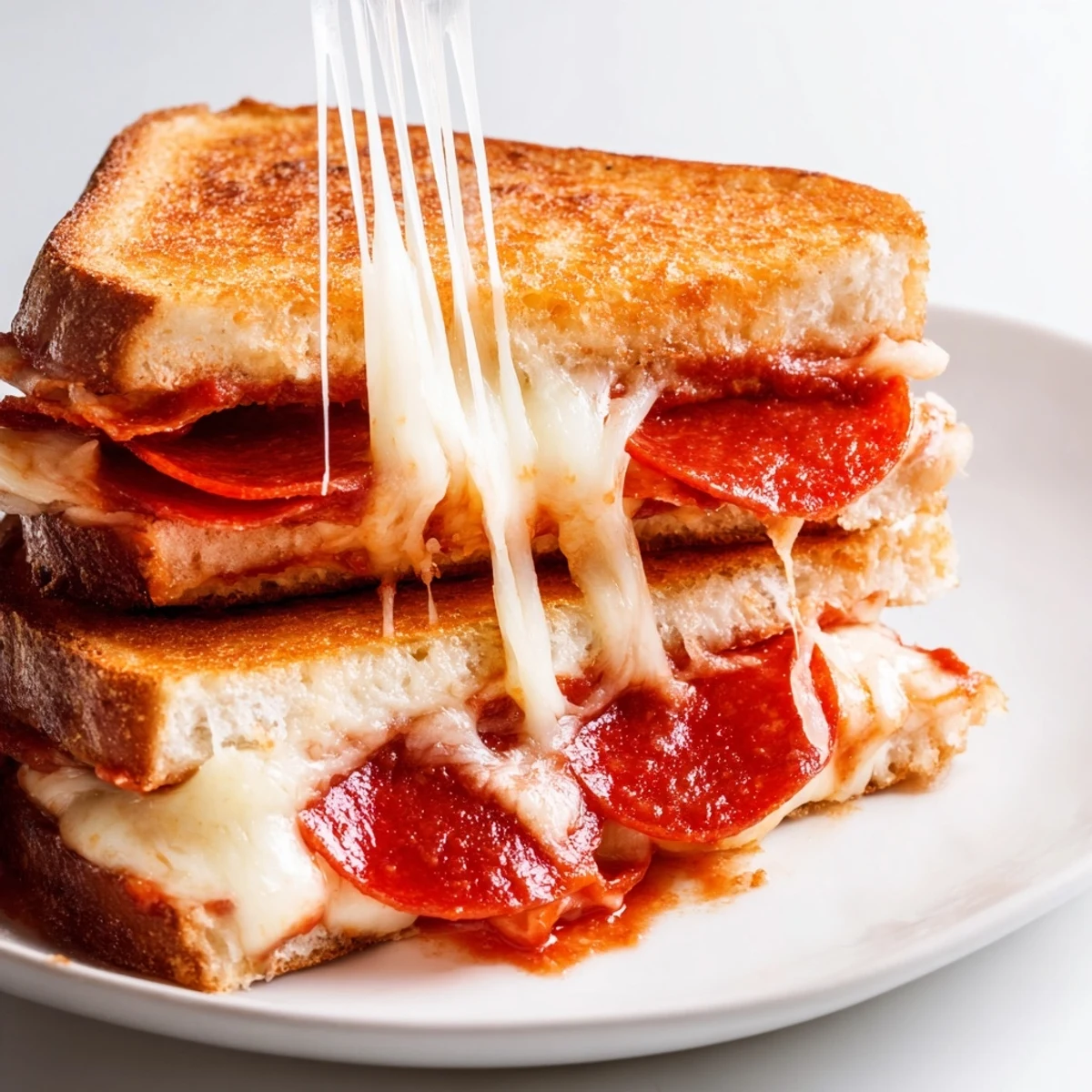 Enjoy this comforting and easy Pizza Grilled Cheese recipe with gooey mozzarella and crispy bread.