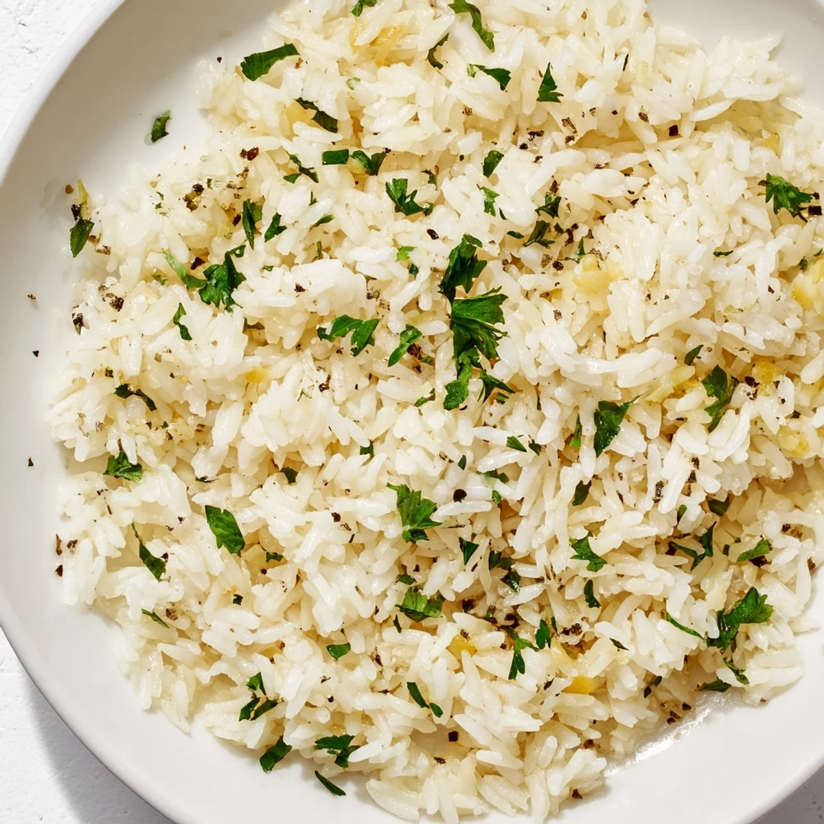 Steaming bowl of delicious, fragrant Garlic Butter Rice, a comforting and flavorful side dish option.