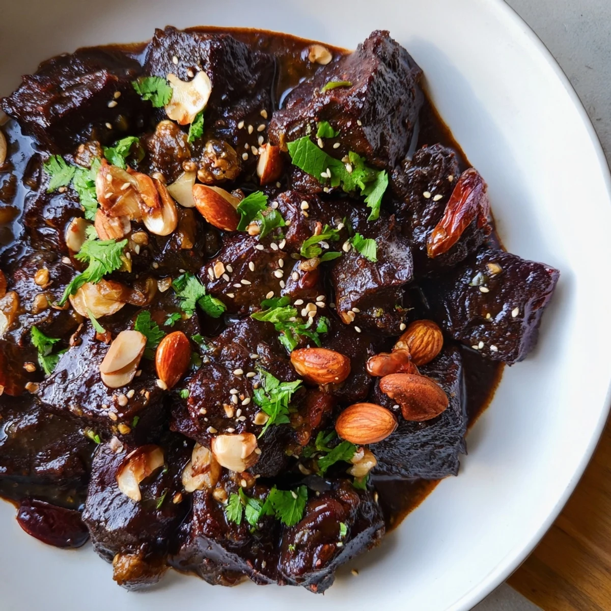 Imagine a vibrant bowl of Moroccan lamb tagine, the rich sauce coating succulent lamb pieces.