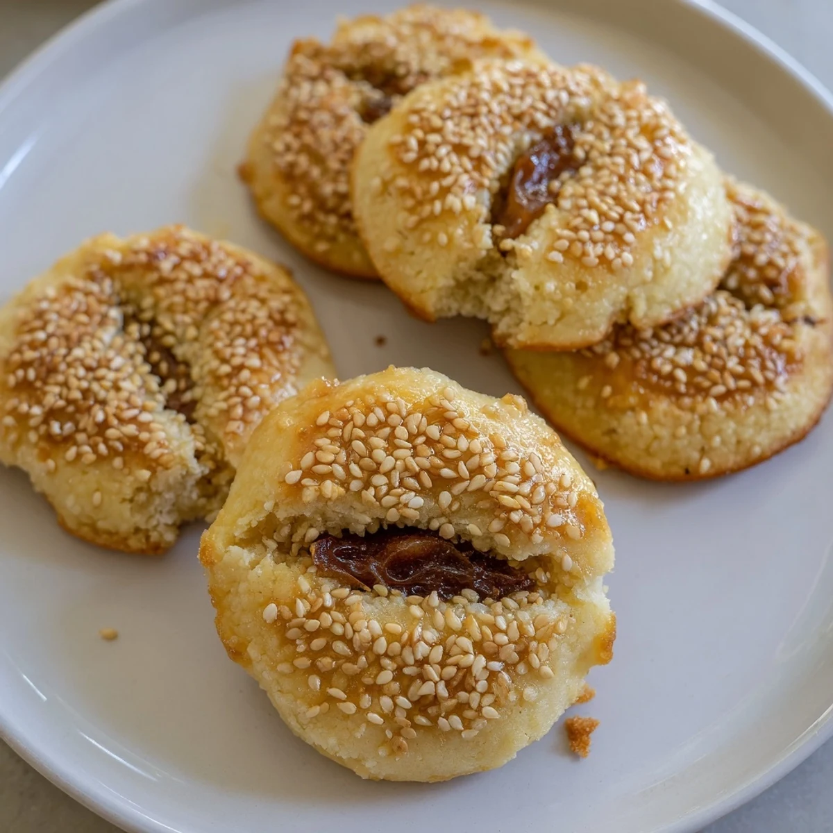 Enjoy these sweet, diamond-shaped Tunisian Makroudh cookies, served warm and drizzled with honey syrup.