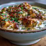 A close-up of Easy Chicken Curry served with fluffy basmati rice and warm naan, perfect for a comforting dinner.