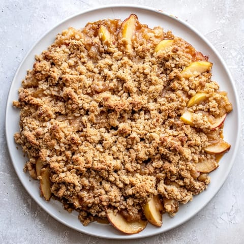 Warm Rustic Apple Cinnamon Crumble