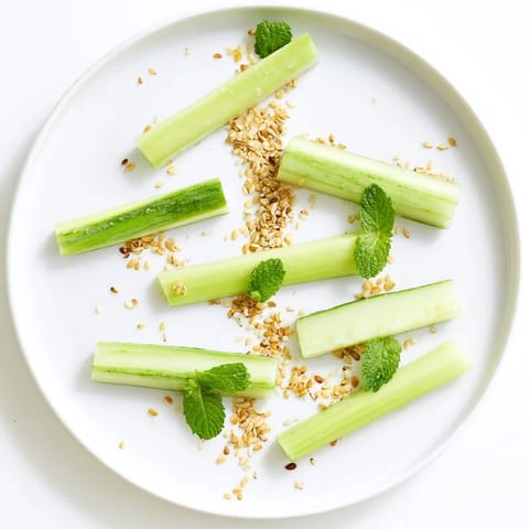 Crisp celery and cucumbers artfully arranged to create a refreshing "The Bamboo Zen" appetizer.