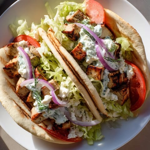 Greek Chicken Souvlaki Wraps