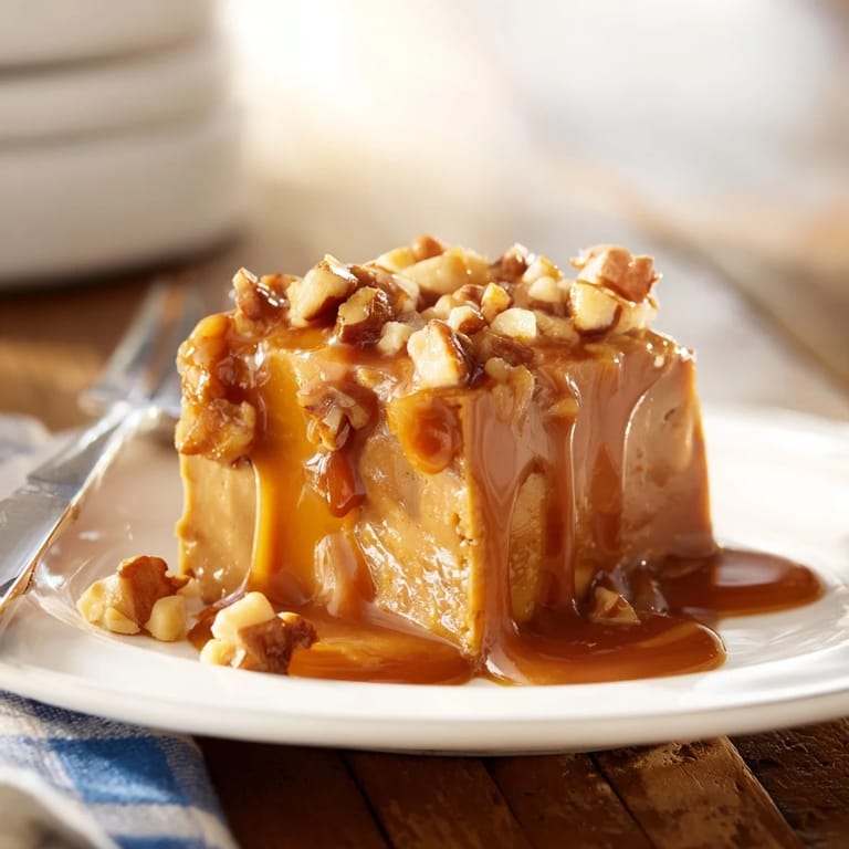 A close-up shot of the moist, dark Weekend Cabin-Style Sticky Toffee Pudding dessert, offering a delightful sticky texture.