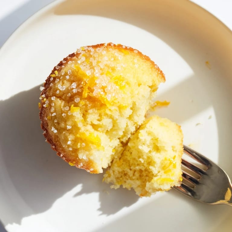 Freshly baked Simple Sweet Lemon Zest Muffins, offering a delightful aroma and a tender, moist crumb texture.