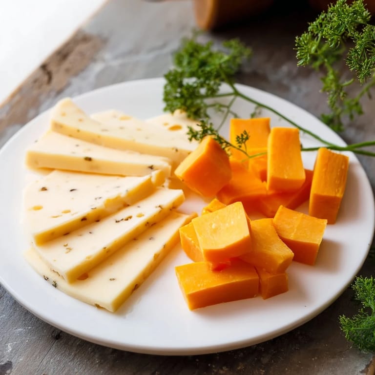 Creamy Swiss and cheddar cheese with bright green dill pickles, a delicious appetizer.