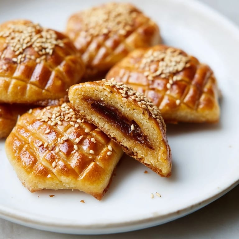 These freshly fried Tunisian Makroudh feature a beautifully caramelized crust and a rich, spiced filling.