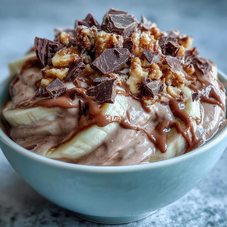 Healthy Chocolate Peanut Butter Smoothie Bowl served in a white bowl, perfect for a quick breakfast or snack.