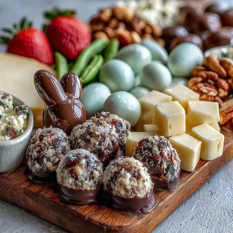 Colorful Spring Charcuterie: Mini Easter Basket Treat Board featuring fresh fruits, crackers, and bunny-shaped cookies for a seasonal celebration.