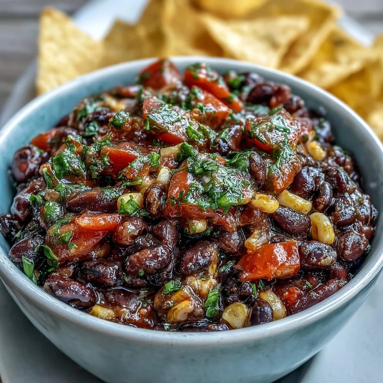 Easy 3-Ingredient Cowboy Caviar Dip packed with colorful black beans, corn, and pico de gallo for a crowd-pleasing appetizer.
