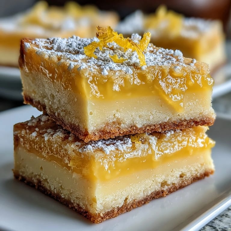 Golden sugar cookies with a zesty lemon curd center, dusted with powdered sugar for a sweet-tart treat.
