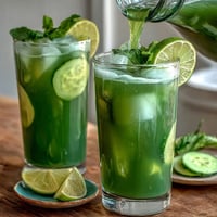 Green Detox Cucumber Mint Agua Fresca: cool, vibrant drink with fresh mint and lime.